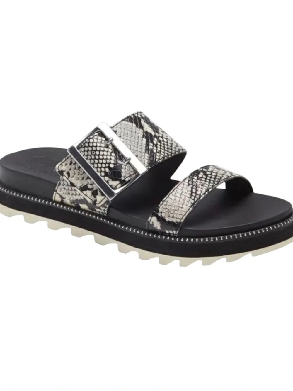 Sorel Roaming Snake Print Buckle Platform Slide Sandal 7.5 Casual Boho Chic_5
